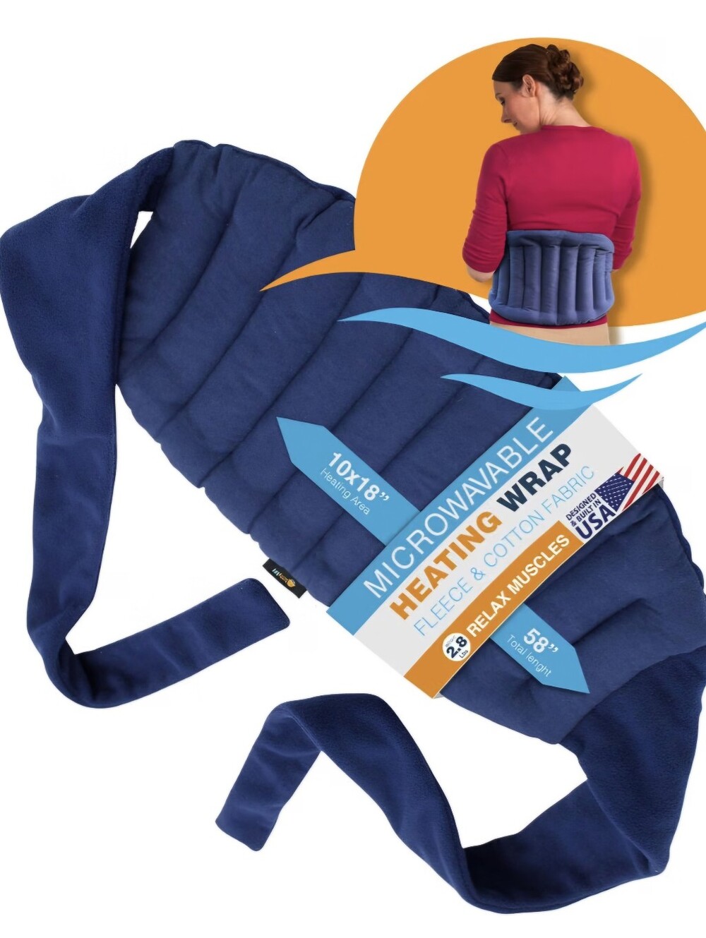 Sunnybay.  Microwavable Heating Wrap - Navy Blue Comfort Wrap..